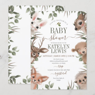 Invitation Baby shower de verdure des bois