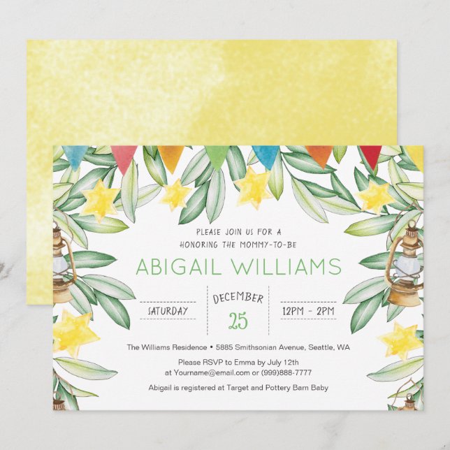 Invitation Baby shower de verdure du jardin de printemps clas (Devant / Derrière)