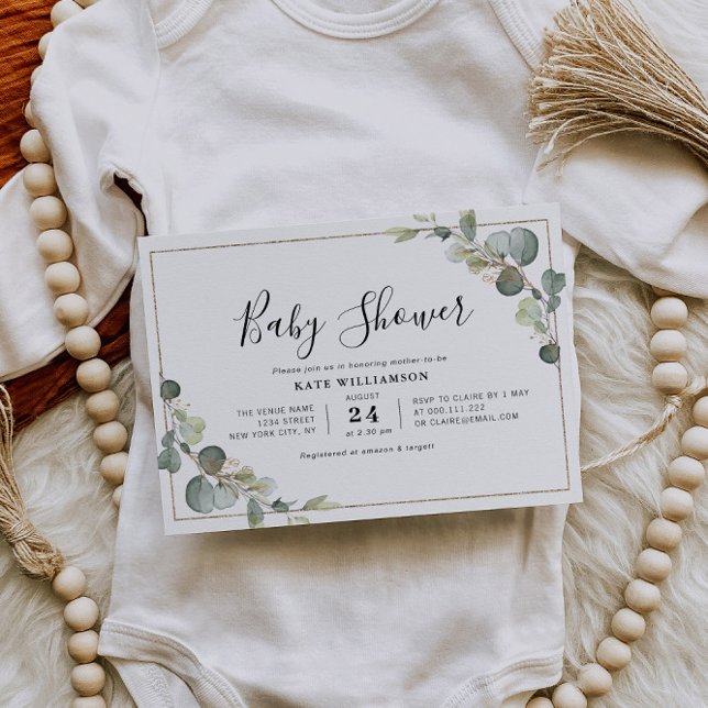 Invitation baby shower de verdure eucalyptus (Créateur téléchargé)