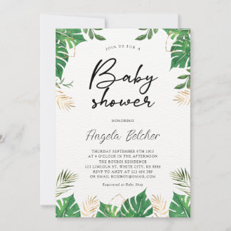 Invitation Baby shower de verdure tropicale