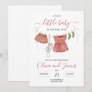 Invitation Baby shower de vêtements bébé Invitation, Baby sho
