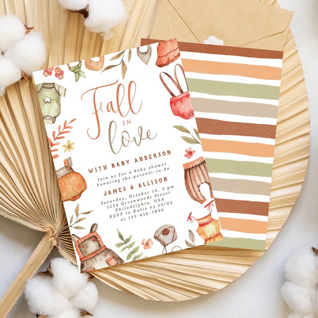 Invitation Baby shower de vêtements Boho Fall in Love (Créateur téléchargé)