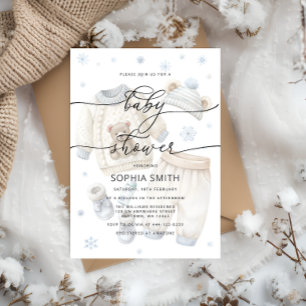 Invitation Baby shower de vêtements d'hiver pour garçon
