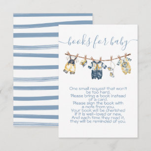 Invitation Baby shower de voile Clothesline Apportez un livre