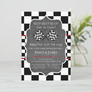 Invitation Baby shower de voiture de course Invitation, Anniv