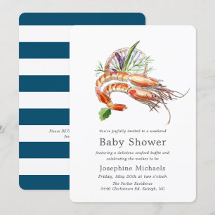 Invitation Baby shower d'ébullition minimal de l'écrevisse