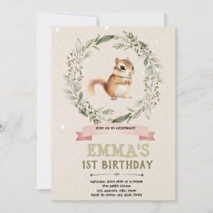 Invitation Baby shower d'écureuil