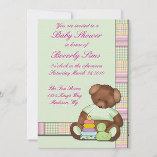 Invitation Baby shower d'édredon d'ours de nounours