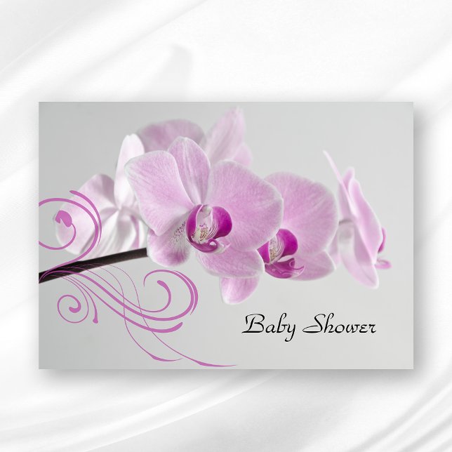 Invitation Baby shower d'élégance orchidée rose (Créateur téléchargé)