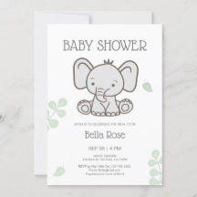 Baby shower d'éléphant blanc gris-blanc neutre pou