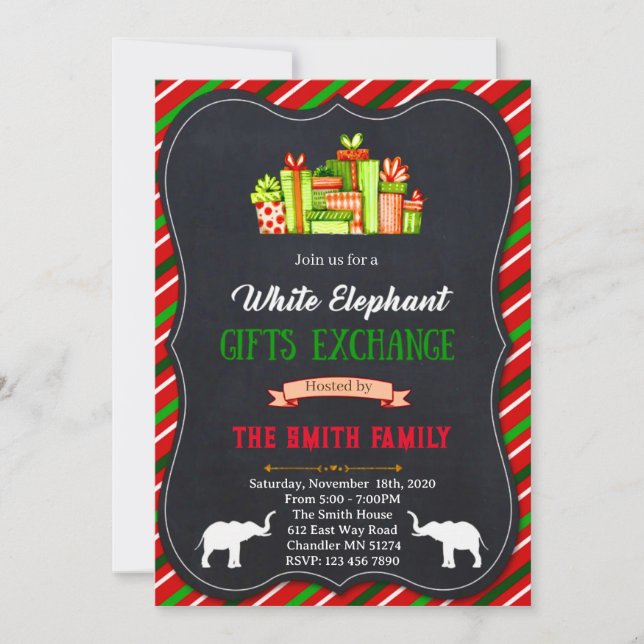 Invitation baby shower d'éléphant mignon (Devant)