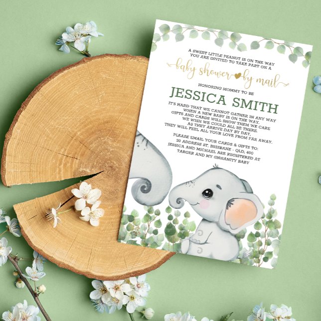 Invitation Baby shower d'éléphants neutres selon le sexe par  (Créateur téléchargé)
