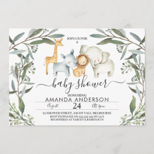 Invitation Baby shower d'élevage des animaux de Sa