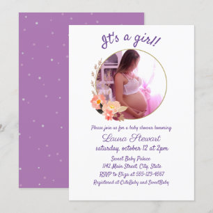 Invitation Baby shower Délicate Avec Photo