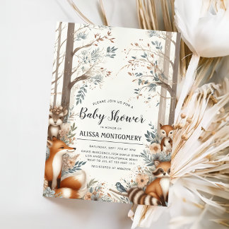 Invitation Baby shower d'enchantement des bois