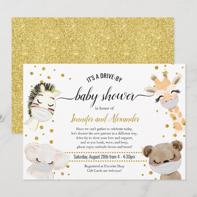 Invitation Baby shower d'entraînement (Devant / Derrière)