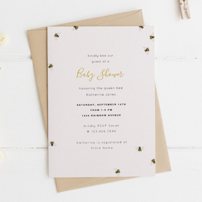 Invitation Baby shower des abeilles de miel (Créateur téléchargé)