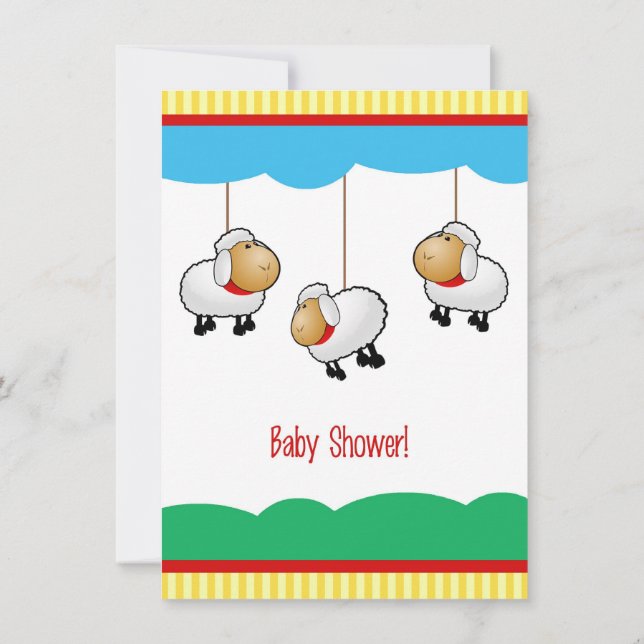 Invitation Baby shower des agneaux (Dos)
