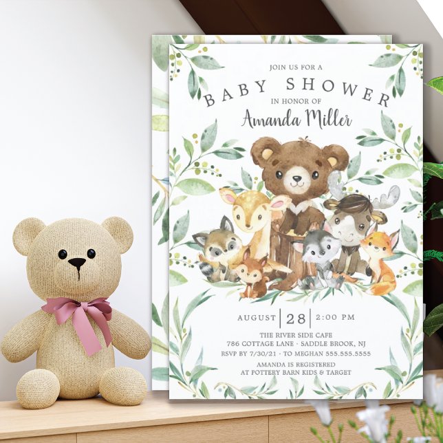 Invitation Baby shower des amis de Woodland (Créateur téléchargé)
