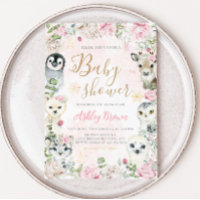 Baby shower des animaux arctiques d'hiver