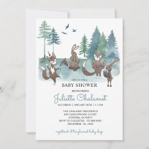 Invitation Baby shower des animaux boisés de forêt rustique