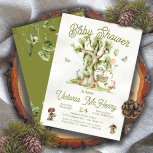 Invitation Baby shower des animaux de berceau de forêt forest