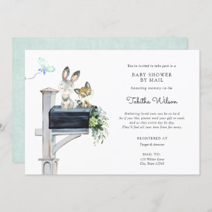 Invitation Baby shower des animaux de bois par courrier