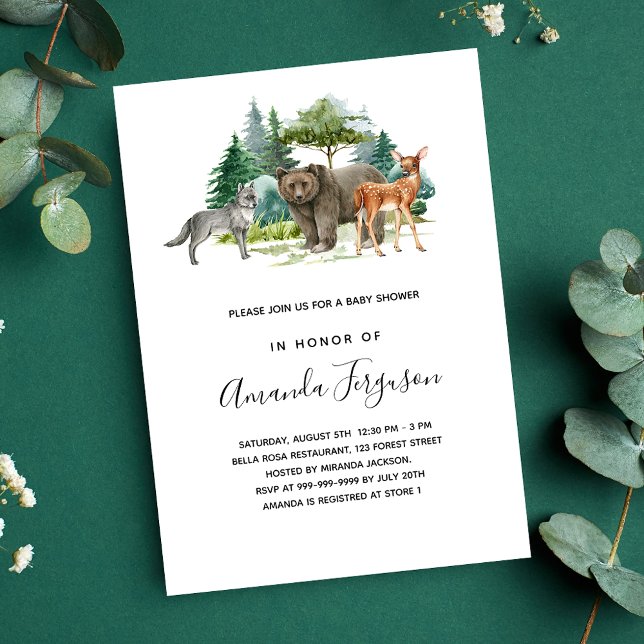 Invitation Baby shower des animaux de la forêt (Créateur téléchargé)