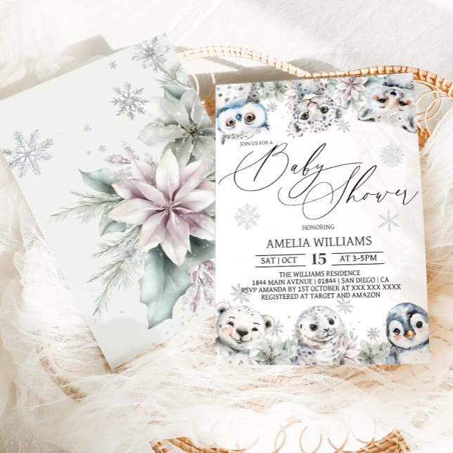 Invitation Baby shower des animaux de l'Arctique (Créateur téléchargé)