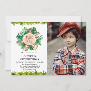 Invitation Baby shower des animaux de Safari de la Jungle tro