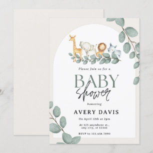 Invitation Baby shower des animaux forestiers