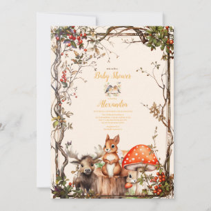 Invitation Baby shower des animaux forestiers