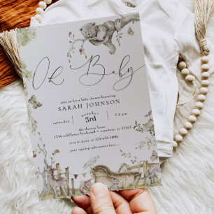 Invitation Baby shower des animaux forestiers