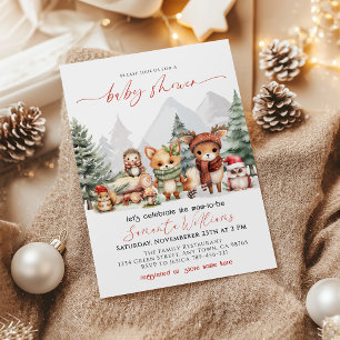 Invitation Baby shower des animaux forestiers