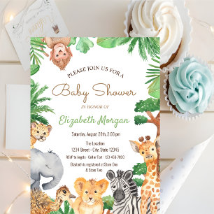 Invitation Baby shower des animaux forestiers