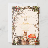Invitation Baby shower des animaux forestiers