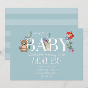 Invitation Baby shower des animaux forestiers