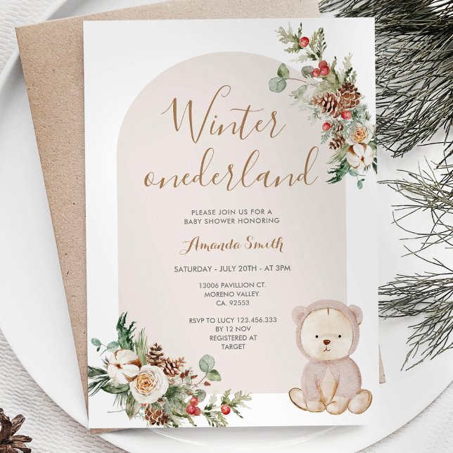 Invitation Baby shower des baies d'ours d'hiver (Créateur téléchargé)