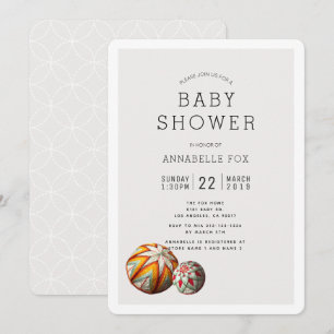 Invitation Baby shower des billes de filetage brod