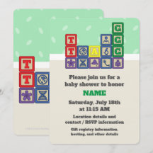 Invitation Baby shower des blocs du futur biologis