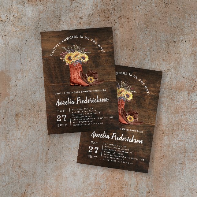 Invitation Baby shower des bottes de petite fille (Créateur téléchargé)