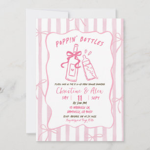 Invitation Baby shower  des bouteilles à épingles à main rose