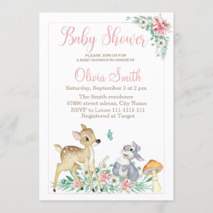 Invitation baby shower des cerfs et des amis