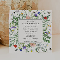 Baby shower des champs fleurs sauvages et des abei