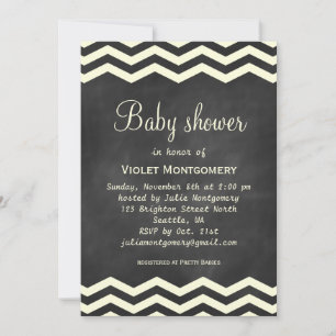 Invitation Baby shower des Chevrons Jaunes