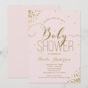 Invitation BABY SHOWER des coins Parties scintillant de verre