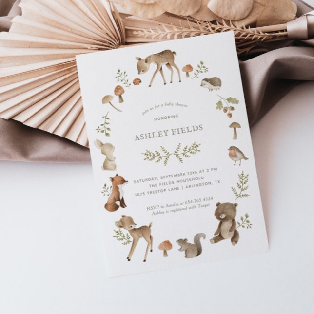Invitation Baby shower des créations forestières (Créateur téléchargé)