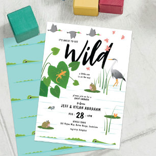Invitation Baby shower des créatures de marécage sauvage