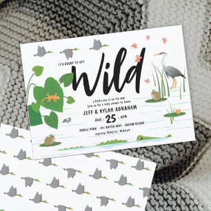 Invitation Baby shower des créatures de marécage sauvage