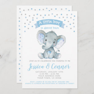 Invitation Baby shower des éléphants